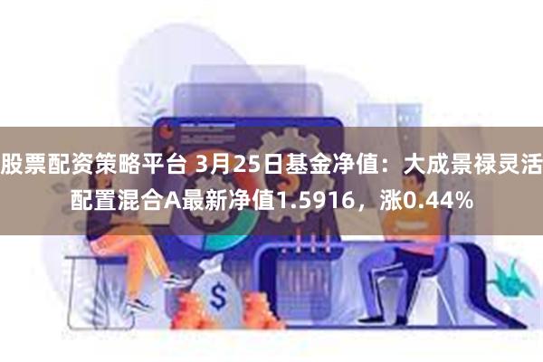 股票配资策略平台 3月25日基金净值：大成景禄灵活配置混合A最新净值1.5916，涨0.44%