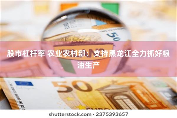 股市杠杆率 农业农村部：支持黑龙江全力抓好粮油生产
