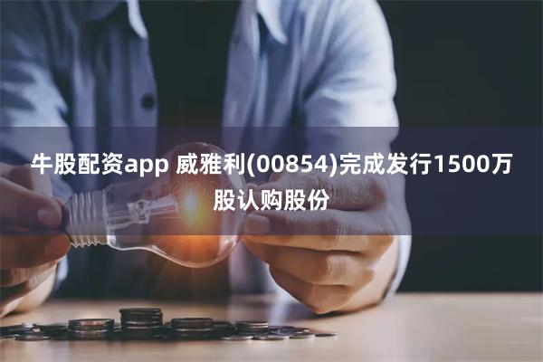牛股配资app 威雅利(00854)完成发行1500万股认购股份