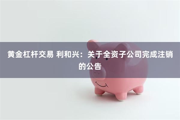 黄金杠杆交易 利和兴：关于全资子公司完成注销的公告